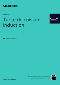 Mode d’emploi Siemens EH807HVC1E Table de cuisson