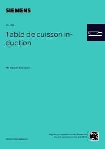 Mode d’emploi Siemens EX801HVC1E Table de cuisson