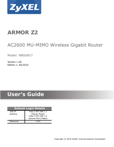 Handleiding ZyXEL NBG6817 ARMOR Z2 Router