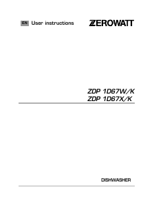 Manual Zerowatt ZDP 1D67W/K Dishwasher