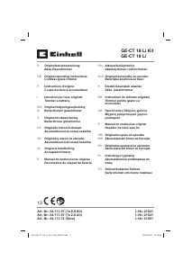 Kullanım kılavuzu Einhell GE-CT 18 Li Çim düzeltme makinesi