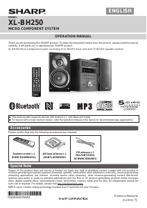 Handleiding Sharp XL-BH250 Stereoset