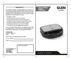 Handleiding Glen SA 3021 MSM Contactgrill