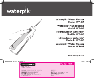 Bedienungsanleitung Waterpik WF-03 Flosser