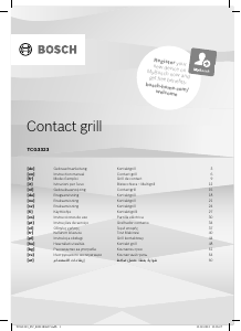 Käyttöohje Bosch TCG3323 Kontaktigrilli