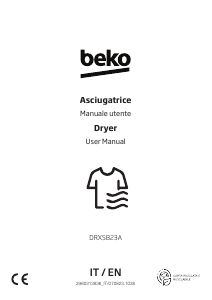 Handleiding BEKO DRXS823A Wasdroger