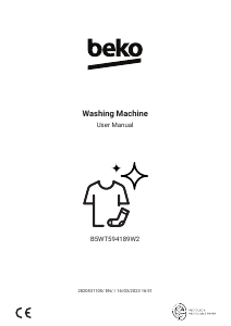 Manual BEKO B5WT594189W2 Washing Machine