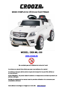 Mode d’emploi Crooza DBX-ML-350 Voiture d'enfants