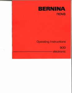 Manual Bernina 900 Nova Sewing Machine