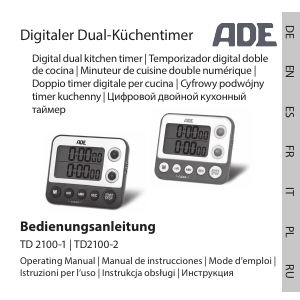 Руководство ADE TD 2100 Таймер кухонный