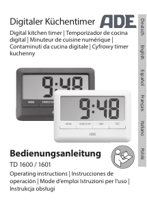 Handleiding ADE TD 1601 Kookwekker