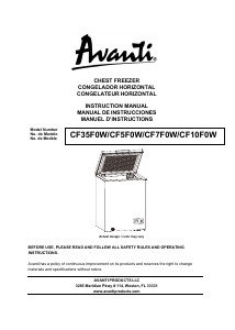 Manual Avanti CF10F0W Freezer