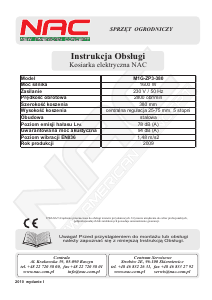 Instrukcja NAC M1G-ZP3-380 1600W Kosiarka