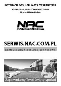 Instrukcja NAC MEX40-37-B40 Kosiarka