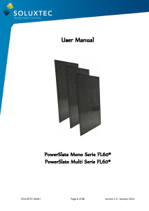 Bruksanvisning Soluxtec PowerSlate Mono Serie FL60 Solpanel