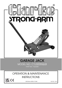 Manual Clarke CTJ 3000QLB Jack