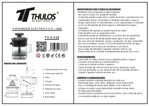 Manual de uso Thulos TH-EX48 Exprimidor de cítricos