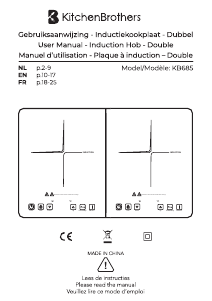 Handleiding KitchenBrothers KB685 Kookplaat