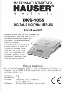 Használati útmutató Hauser DKS-1055 Konyhai mérleg