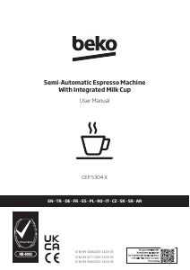 Manuál BEKO CEP5304X CaffeExperto Kávovar na espreso