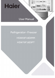 Mode d’emploi Haier HSW79F18DIPT Réfrigérateur combiné