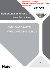 Bedienungsanleitung Haier HWD100-BD14979U1 Waschtrockner