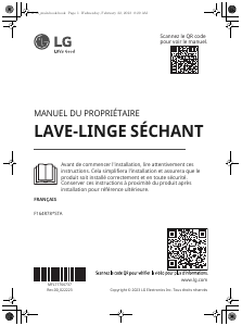 Mode d’emploi LG F164R78BSTA Lave-linge séchant
