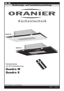 Bedienungsanleitung Oranier Quadra W Dunstabzugshaube