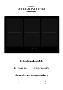 Bedienungsanleitung Oranier FLI 2086 SL Kochfeld