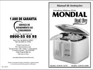 Manual Mondial FT-01 Fast Fry Fritadeira