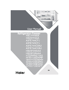 사용 설명서 하이얼 HFR5719ENMG(UK) 양문형 냉장고