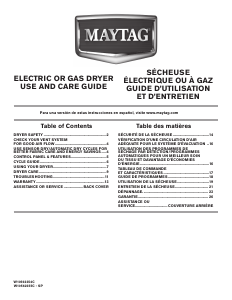 Handleiding Maytag MGDC415EW Wasdroger