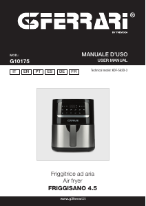 Manual G3 Ferrari G10175 Friggisano 4.5 Deep Fryer