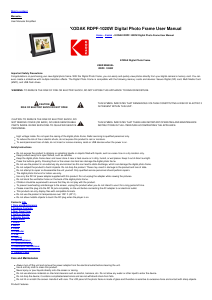 Manual Kodak RDPF-1020W Digital Photo Frame