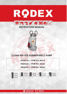 Manual Rodex RDX8318 Garden Pump