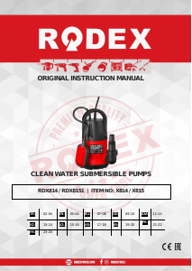 Priručnik Rodex RDX8151 Vrtna pumpa