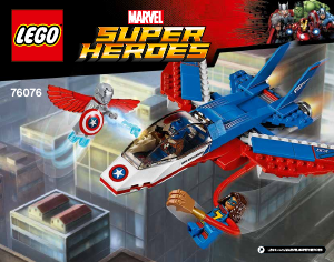 Brugsanvisning Lego set 76076 Super Heroes Captain America jetjagt