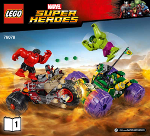 Bruksanvisning Lego set 76078 Super Heroes Hulk mot Red Hulk