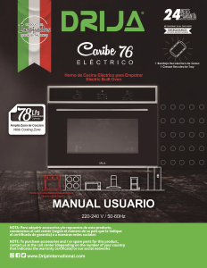 Manual de uso Drija Caribe 76 Horno