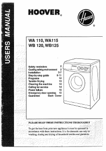 Handleiding Hoover WA 110 Wasmachine