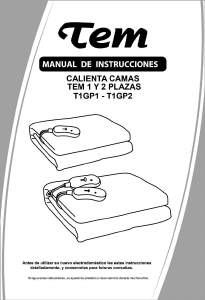 Manual de uso Tem T1GP1 Manta eléctrica