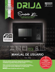 Manual de uso Drija Sorrento 25 Microondas
