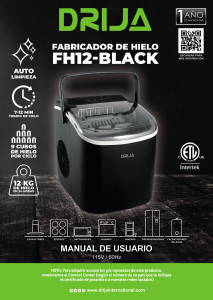 Manual de uso Drija FH12 Máquina de hacer hielo