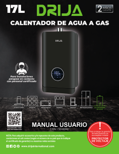 Manual de uso Drija CLT17L Calentador de agua