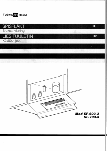 Bruksanvisning ElektroHelios SF603-3 Köksfläkt