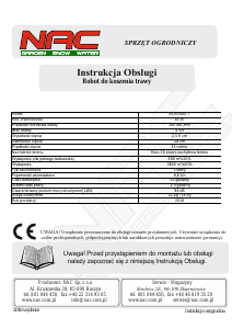 Instrukcja NAC RLM2600-T Kosiarka