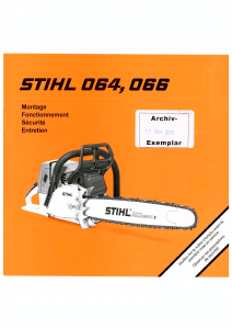 Mode d’emploi Stihl 066 Tronçonneuse