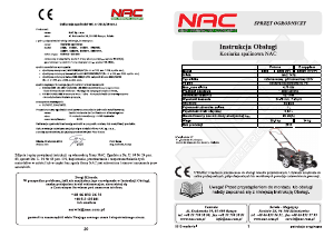 Instrukcja NAC S460VY Kosiarka
