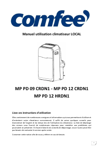 Mode d’emploi Comfee MP PD 12 CRDN1 Climatiseur