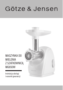 Instrukcja Götze & Jensen MG650W Maszynka do mielenia